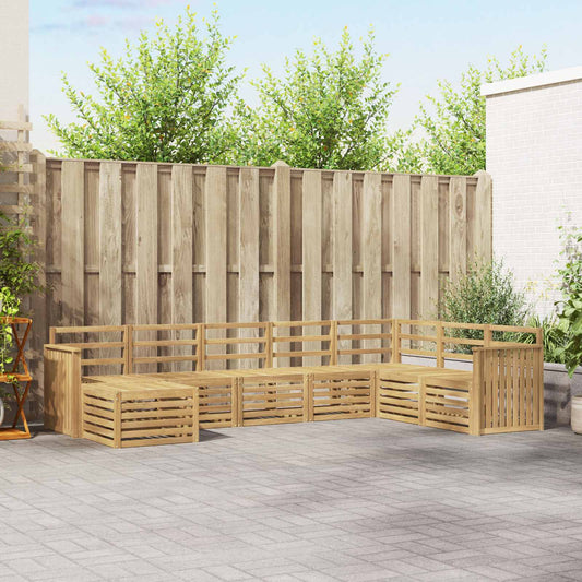 vidaXL Outdoor Sofa Set 8 pcs White Solid Acacia Wood