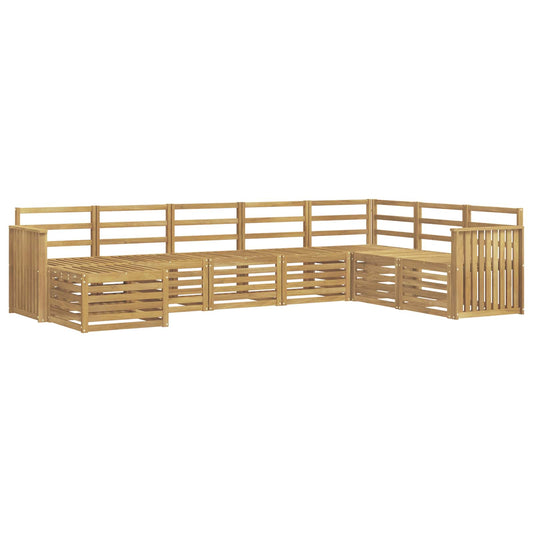 vidaXL Outdoor Sofa Set 8 pcs White Solid Acacia Wood