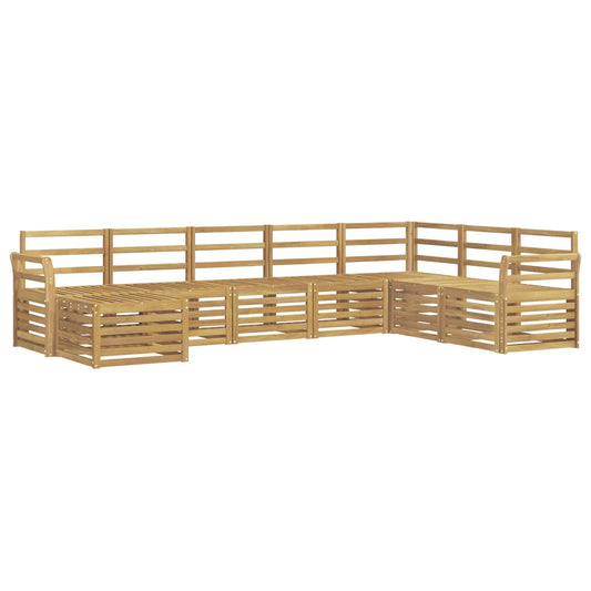 vidaXL Outdoor Sofa Set 8 pcs White Solid Acacia Wood