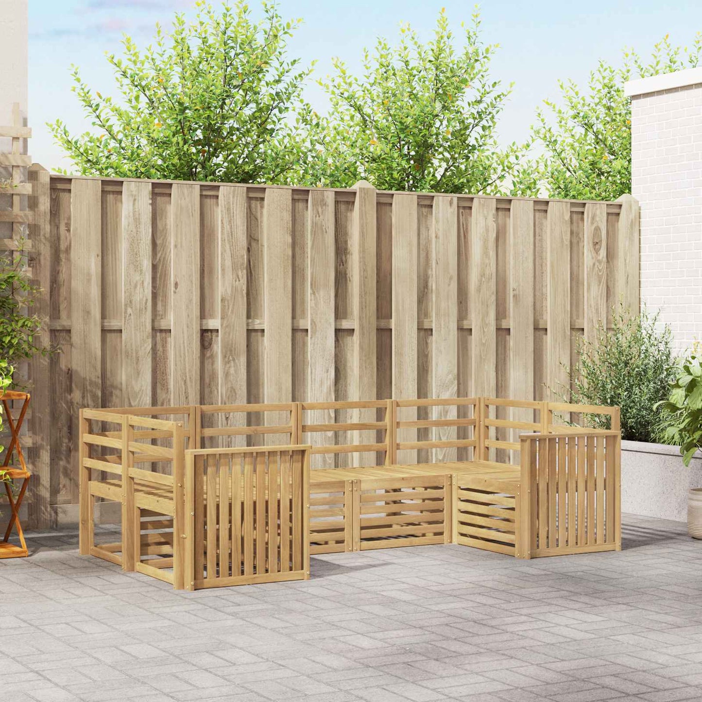 vidaXL Outdoor Sofa Set 6 pcs White 245 x 128.5 x 73 cm