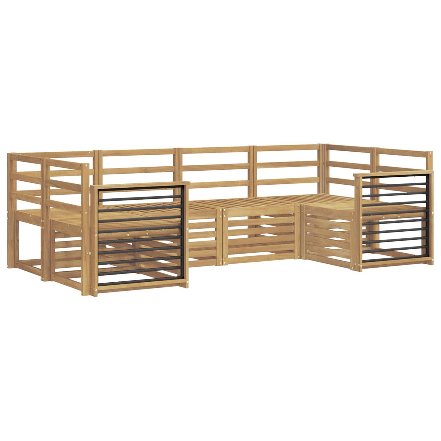 vidaXL Outdoor Sofa Set 6 pcs White 245 x 128.5 x 73 cm