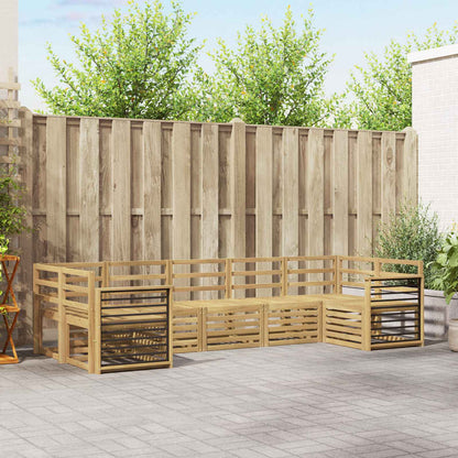 vidaXL Outdoor Sofa Set 7 pcs White 304 x 128.5 x 73 cm