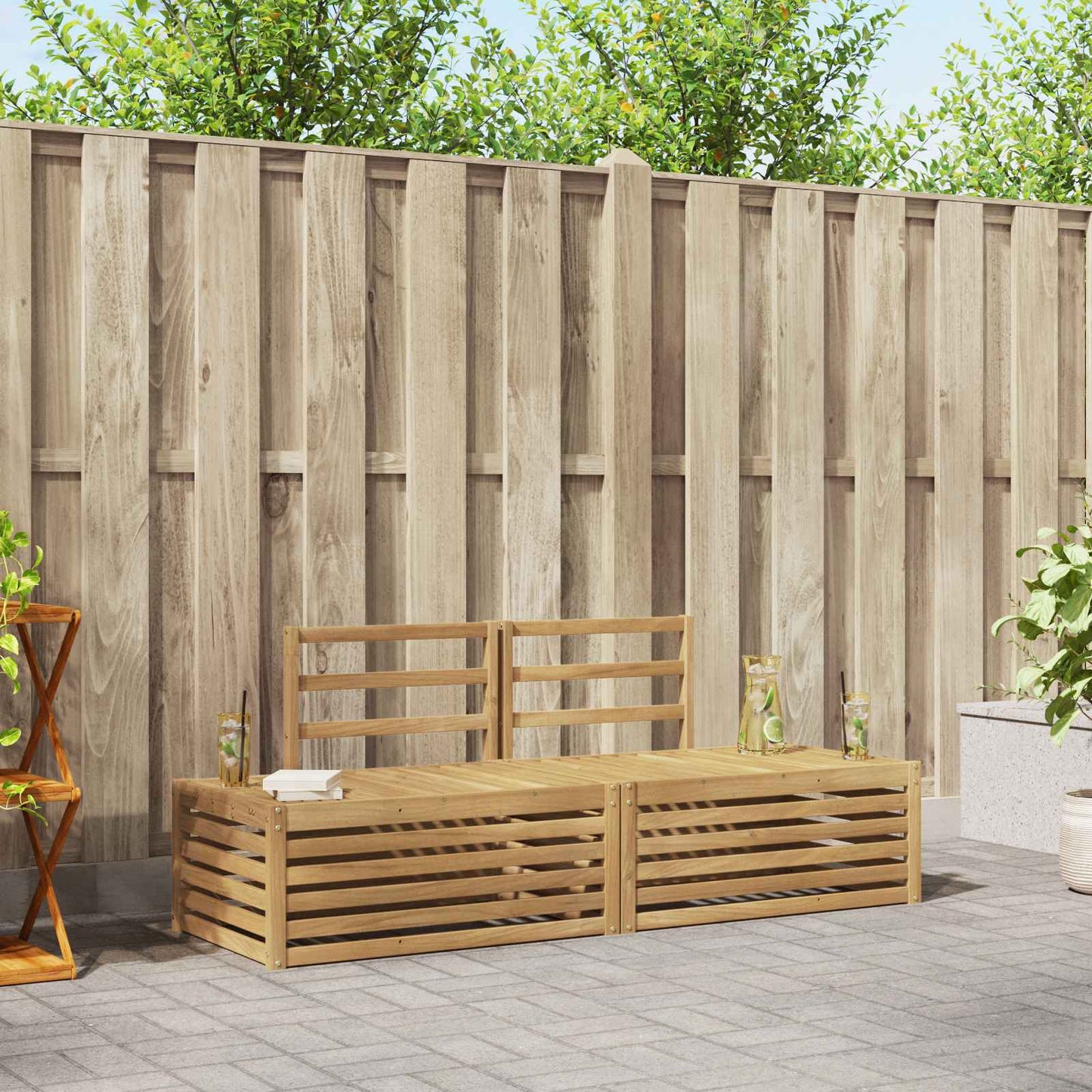 vidaXL Outdoor Sofa Set 3 Piece White 182.5 x 63 x 73 cm