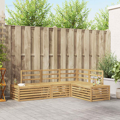vidaXL Outdoor Sofa Set 4 Piece White Solid Acacia Wood