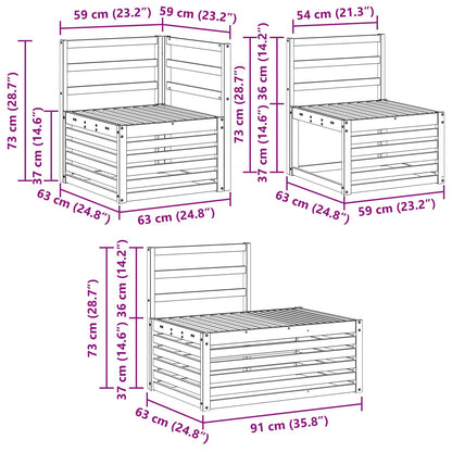 vidaXL Outdoor Sofa Set 4 Piece White Solid Acacia Wood