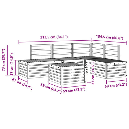vidaXL Outdoor Sofa Set 5 Piece White