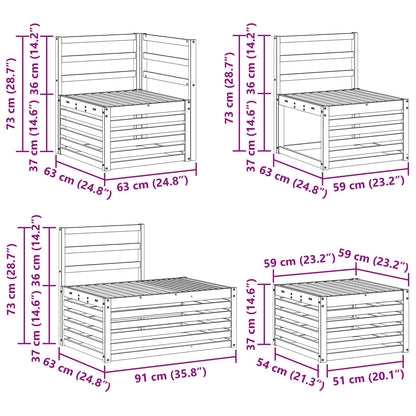 vidaXL Outdoor Sofa Set 5 Piece White