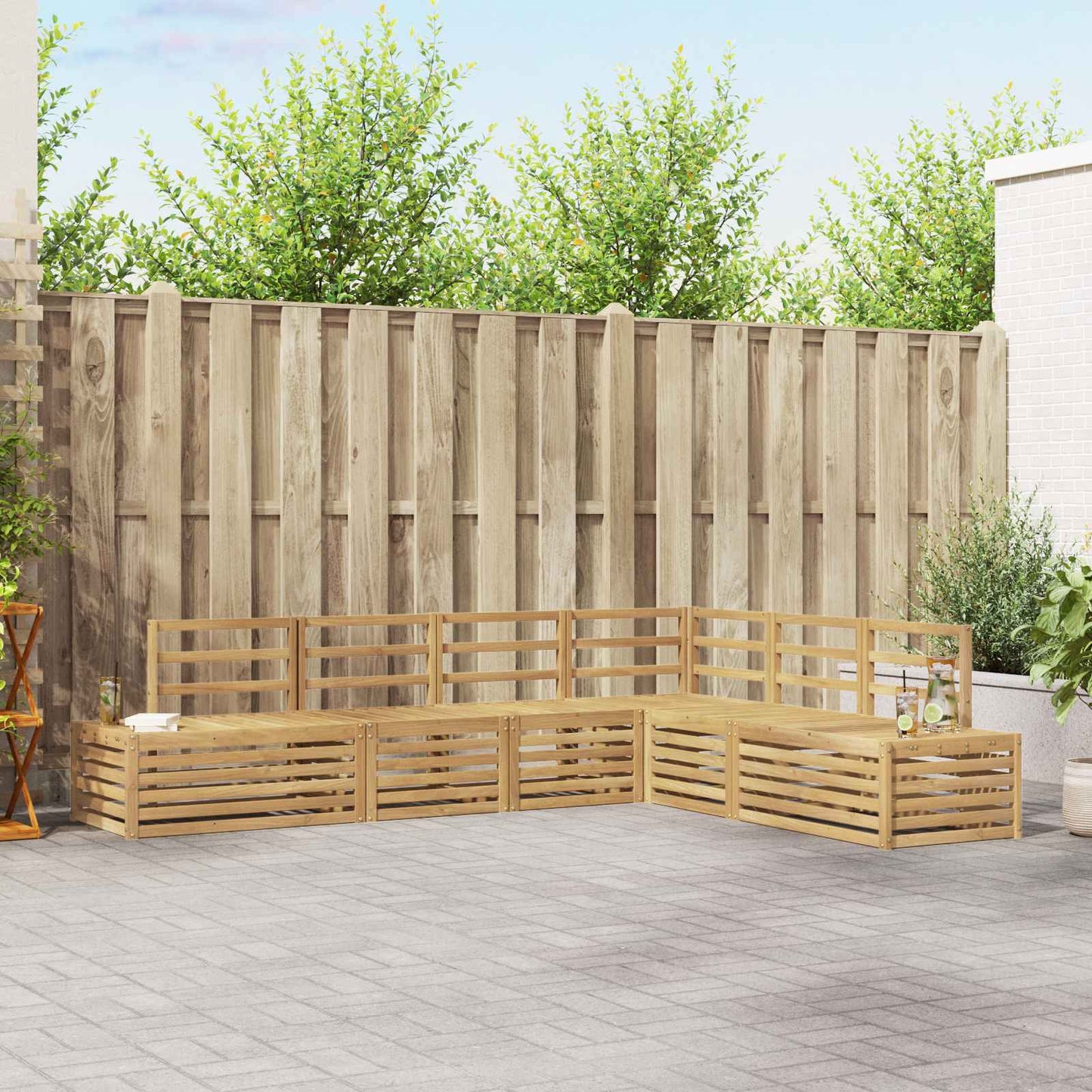 vidaXL Outdoor Sofa Set 6 Piece White