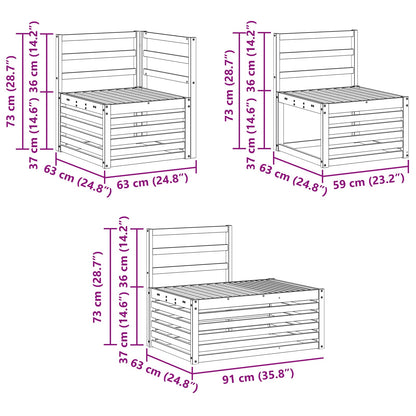 vidaXL Outdoor Sofa Set 6 Piece White