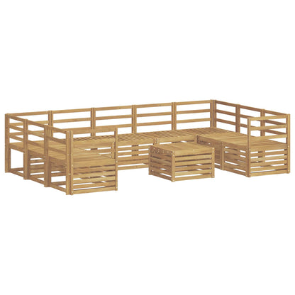vidaXL Outdoor Sofa Set 10 pcs White 59 x 59 x 37 cm Solid Acacia Wood