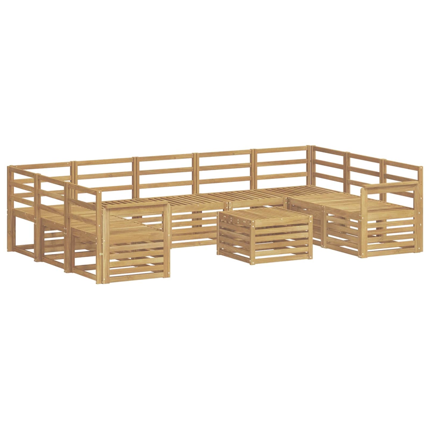 vidaXL Outdoor Sofa Set 10 pcs White 59 x 59 x 37 cm Solid Acacia Wood