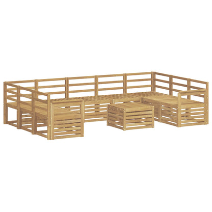 vidaXL Outdoor Sofa Set 10 pcs White 59 x 59 x 37 cm Solid Acacia Wood