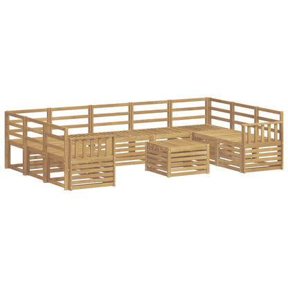 vidaXL Outdoor Sofa Set 10 pcs White 59 x 59 x 37 cm Solid Acacia Wood