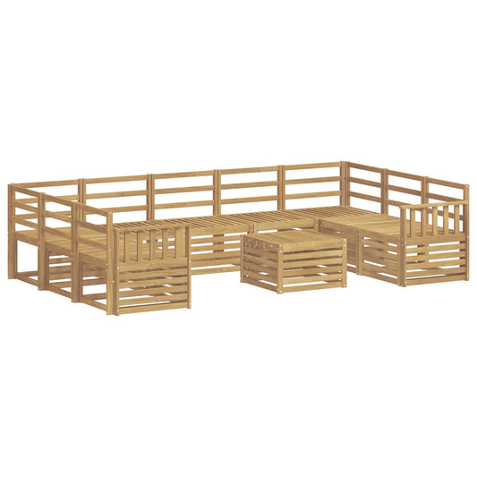 vidaXL Outdoor Sofa Set 10 pcs White 59 x 59 x 37 cm Solid Acacia Wood