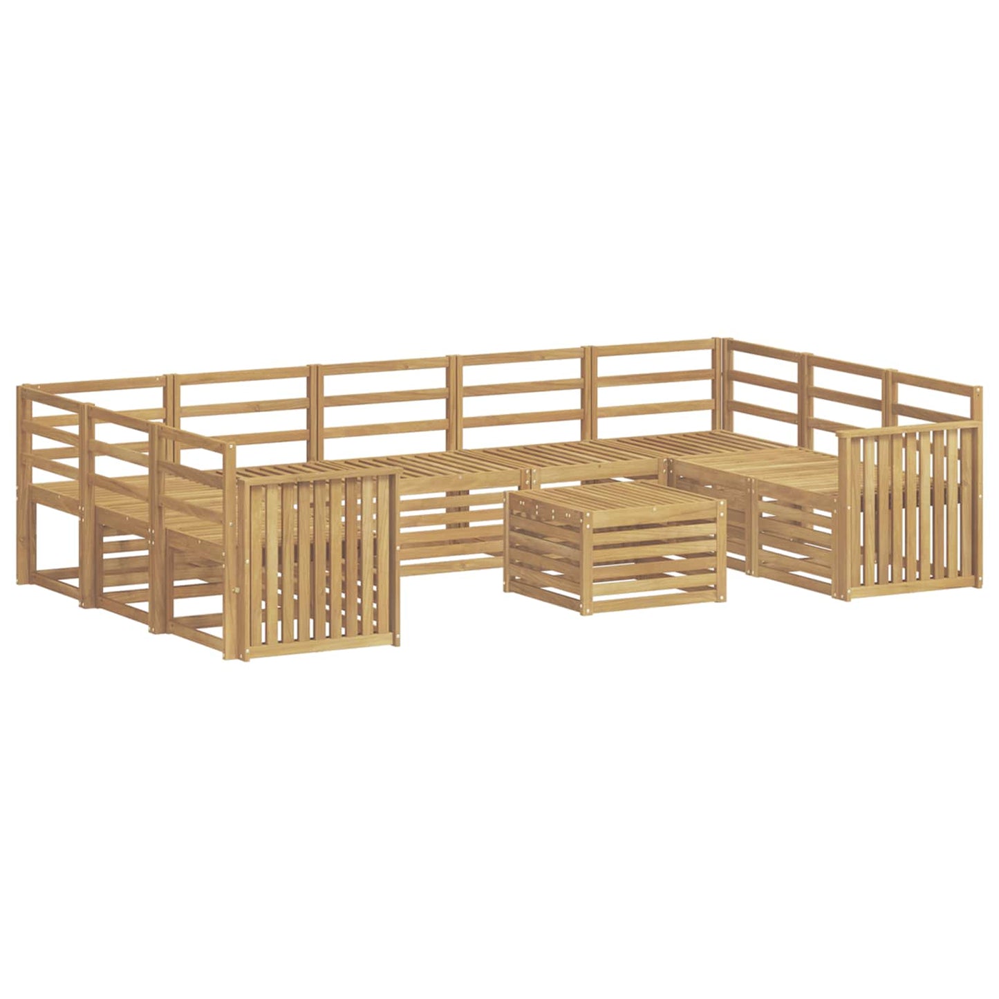 vidaXL Outdoor Sofa Set 10 pcs White 59 x 59 x 37 cm Solid Acacia Wood