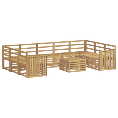 vidaXL Outdoor Sofa Set 10 pcs White 59 x 59 x 37 cm Solid Acacia Wood
