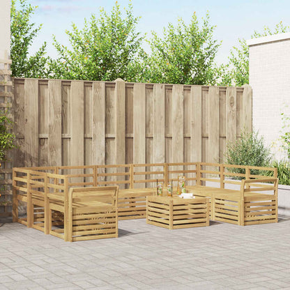 vidaXL Outdoor Sofa Set 10 pcs White 59 x 59 x 37 cm Solid Acacia Wood