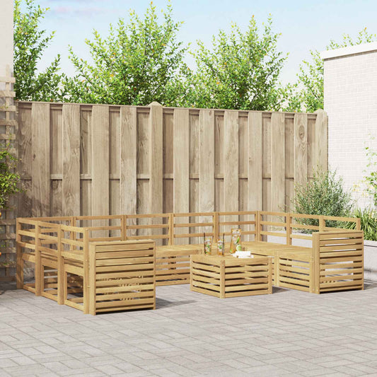 vidaXL Outdoor Sofa Set 10 pcs White 59 x 59 x 37 cm Solid Acacia Wood