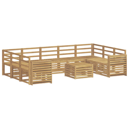vidaXL Outdoor Sofa Set 10 pcs White 59 x 59 x 37 cm Solid Acacia Wood