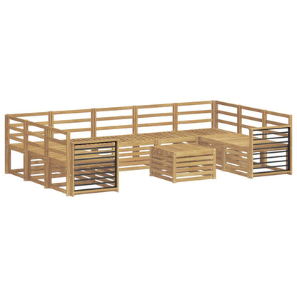 vidaXL Outdoor Sofa Set 10 pcs White 59 x 59 x 37 cm Solid Acacia Wood