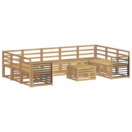 vidaXL Outdoor Sofa Set 10 pcs White 59 x 59 x 37 cm Solid Acacia Wood