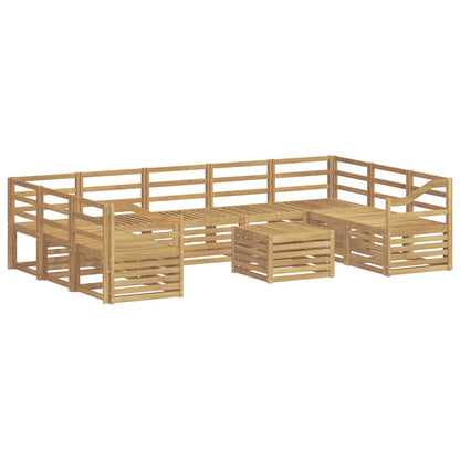 vidaXL Outdoor Sofa Set 10 pcs White 59 x 59 x 37 cm Solid Acacia Wood