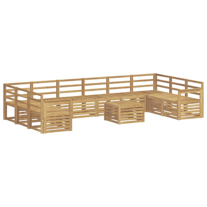 vidaXL Outdoor Sofa Set 11 pcs White 59 x 59 x 37 cm Solid Acacia Wood