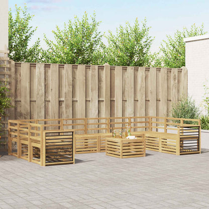 vidaXL Outdoor Sofa Set 11 pcs White 59 x 59 x 37 cm Solid Acacia Wood