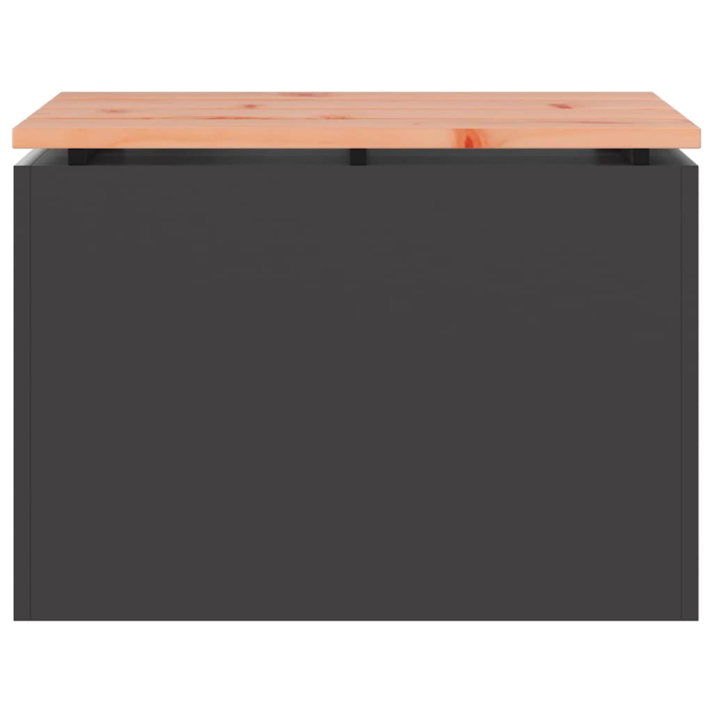 vidaXL Garden Bench Black 60 x 40 x 43 cm Solid Douglas Wood and Steel