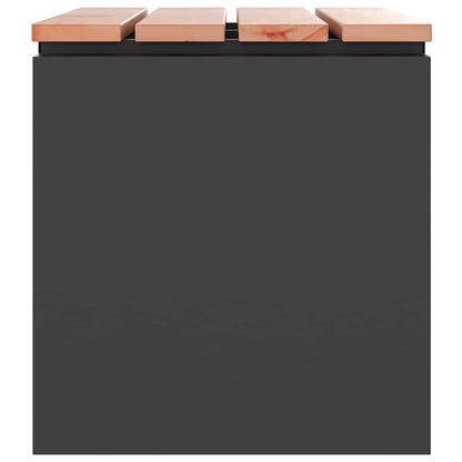 vidaXL Garden Bench Black 60 x 40 x 43 cm Solid Douglas Wood and Steel