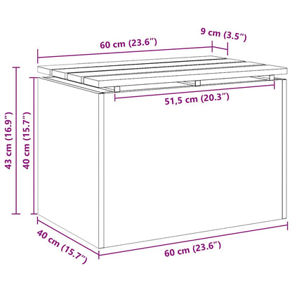 vidaXL Garden Bench Black 60 x 40 x 43 cm Solid Douglas Wood and Steel