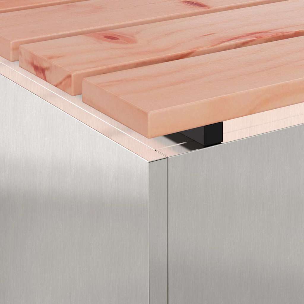 vidaXL Garden Bench Silver 60 x 40 x 43 cm Stainless steel