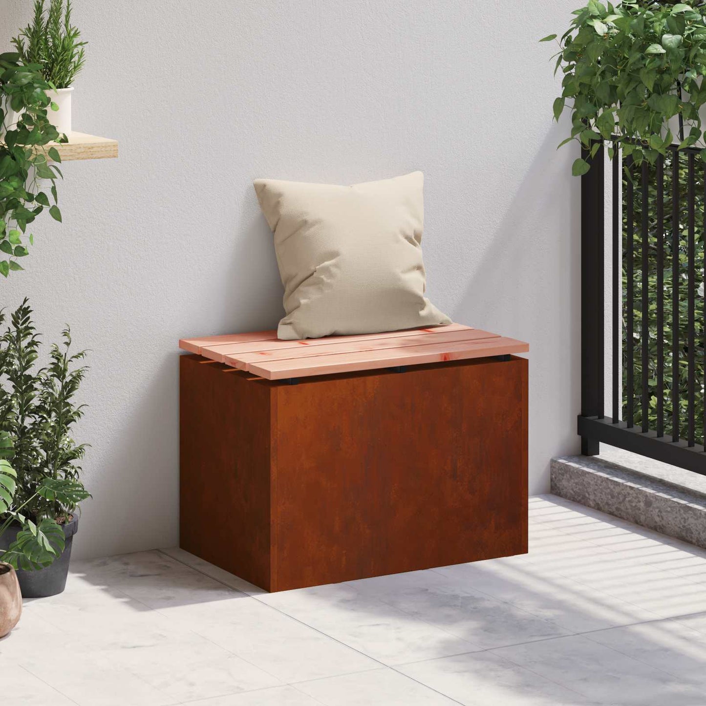 vidaXL Garden Bench Rusty 60 x 40 x 43 cm Weathering steel