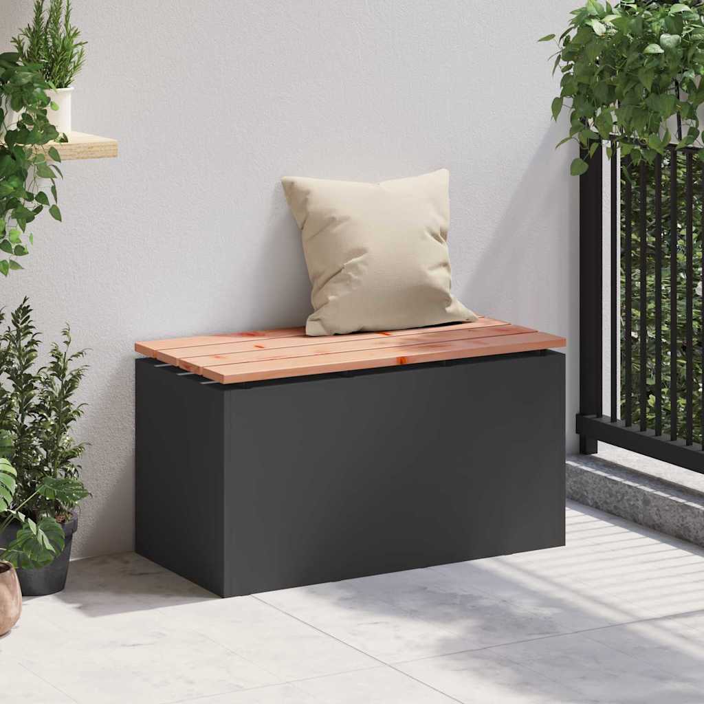 vidaXL Garden Bench Black 80 x 40 x43 cm Steel