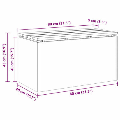 vidaXL Garden Bench Silver 80 x 40 x43 cm Galvanised steel