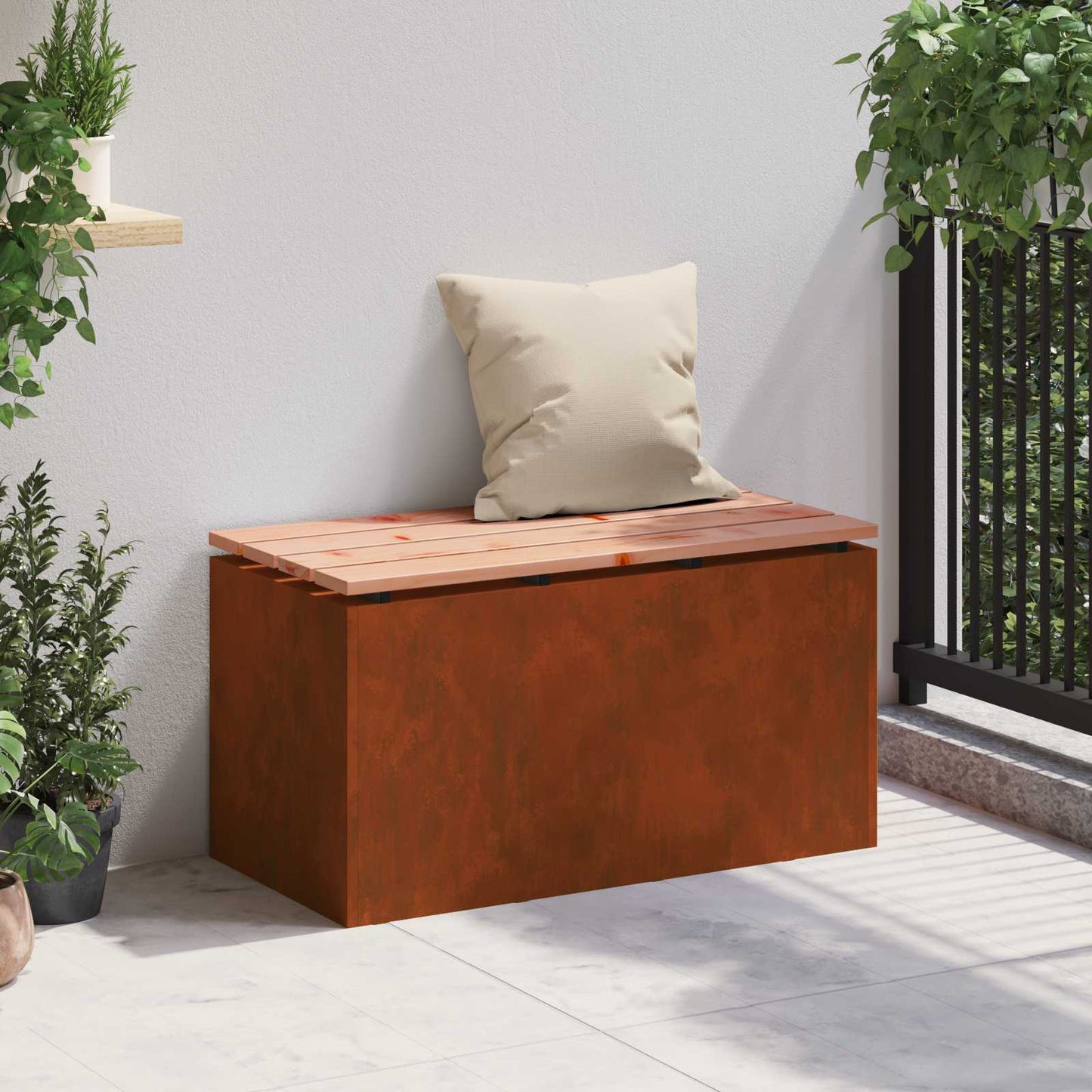 vidaXL Garden Bench Rusty 80 x 40 x43 cm Weathering steel