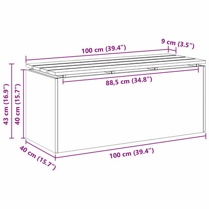vidaXL Garden Bench Silver 100 x 40 x 43 cm Galvanised steel