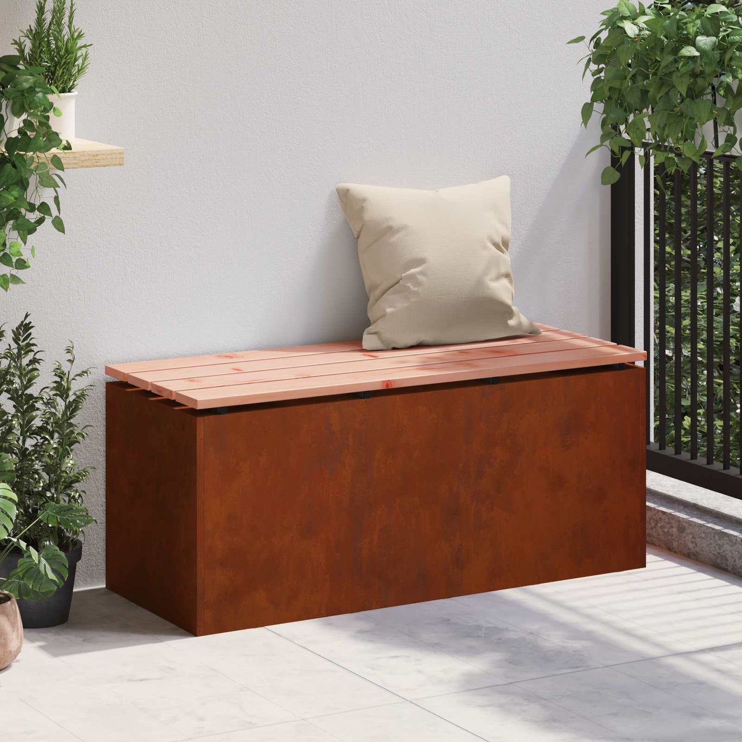 vidaXL Garden Bench Rusty 100 x 40 x 43 cm Weathering steel