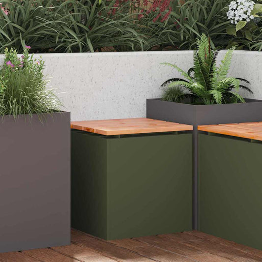 vidaXL Garden Bench Olive green 40 x 40 x 43 cm Steel