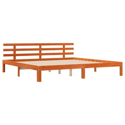 vidaXL Bed Frame Wax Brown 203.5 x 205.5 x 69.5 cm Solid Wood Pine