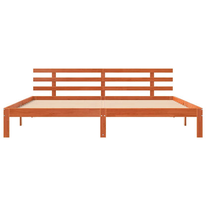 vidaXL Bed Frame Wax Brown 203.5 x 205.5 x 69.5 cm Solid Wood Pine