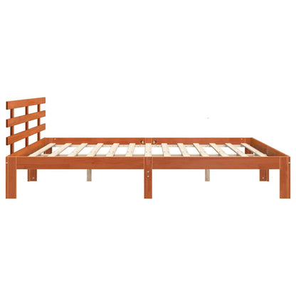 vidaXL Bed Frame Wax Brown 203.5 x 205.5 x 69.5 cm Solid Wood Pine