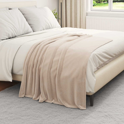 vidaXL Throw Blanket Beige 130 x 150 cm Fleece