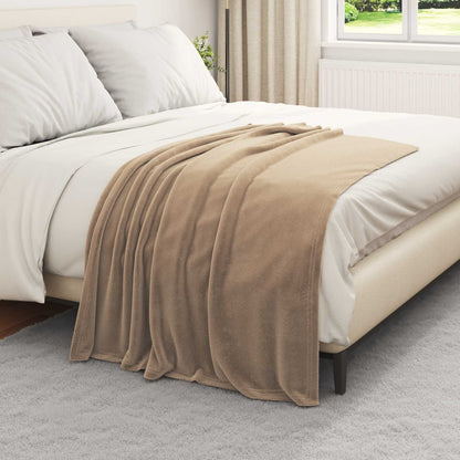 vidaXL Throw Blanket Camel 130 x 150 cm Fleece