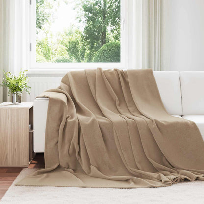 vidaXL Throw Blanket Camel 220 x 240 cm Fleece