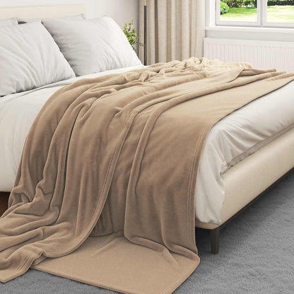 vidaXL Throw Blanket Camel 220 x 240 cm Fleece