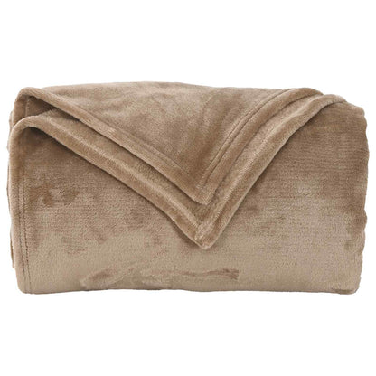 vidaXL Throw Blanket Camel 240 x 270 cm 1.69 kg Fleece