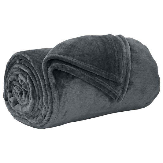 vidaXL Throw Blanket Dark Grey 240 x 270 cm Fleece