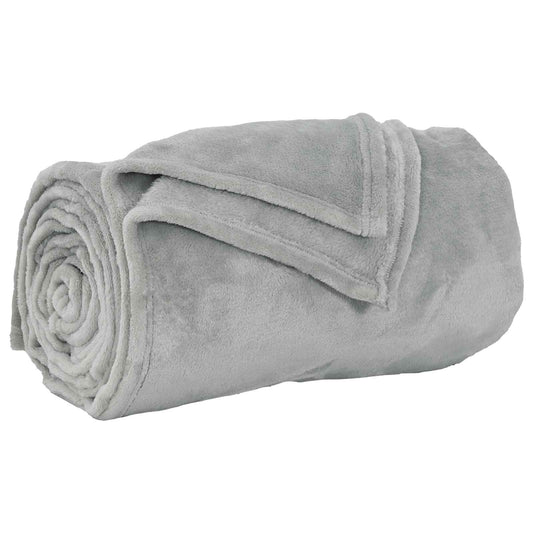 vidaXL Throw Blanket Grey 220 x 240 cm Fleece