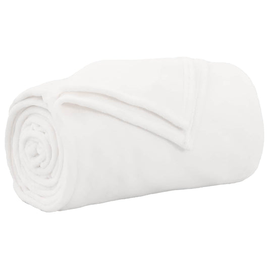 vidaXL Throw Blanket White 150 x 200 cm Fleece
